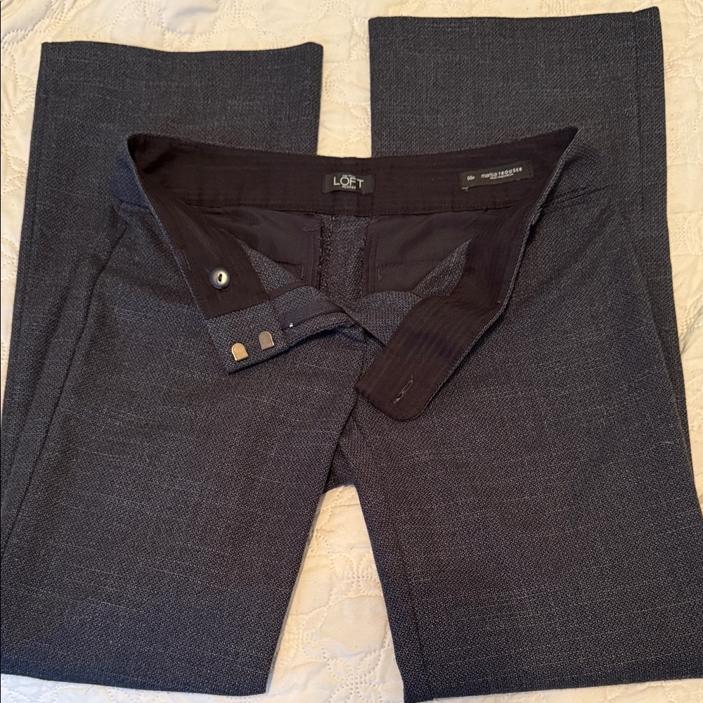 LOFT Charcoal Textured Pants